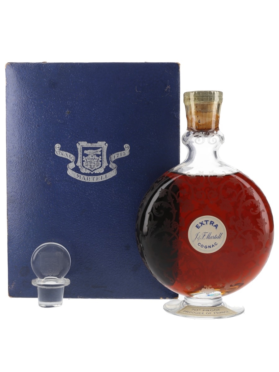 Martell Extra Cognac Bottled 1950s - Baccarat Michelangelo Decanter 68cl / 40%