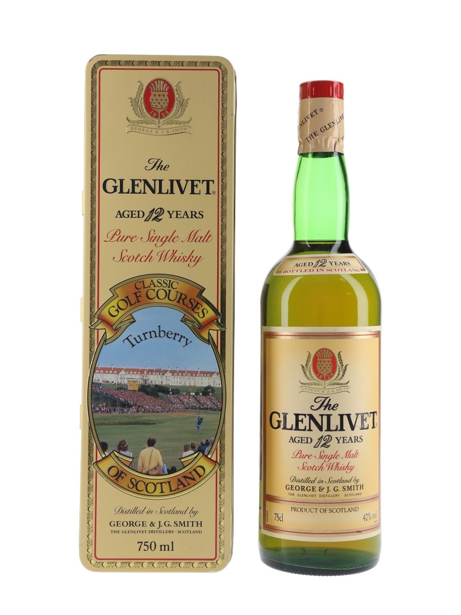 Glenlivet 12 Year Old Bottled 1980s - Classic Golf Courses Turnberry 75cl / 40%
