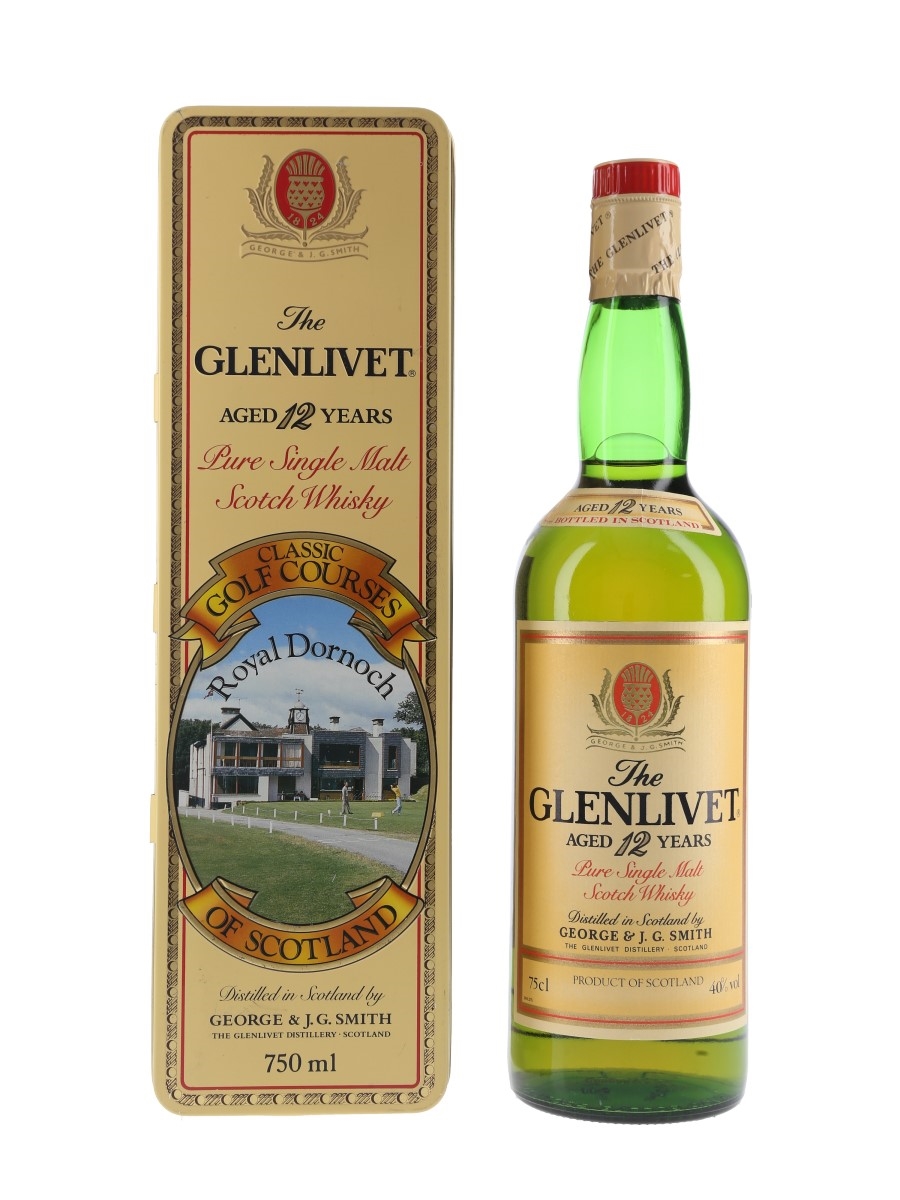 Glenlivet 12 Year Old Bottled 1980s - Classic Golf Courses Royal Dornoch 75cl / 40%