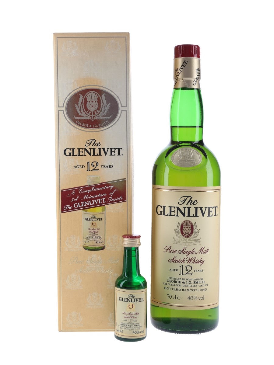 Glenlivet 12 Year Old Bottled 1990s 5cl & 70cl / 40%