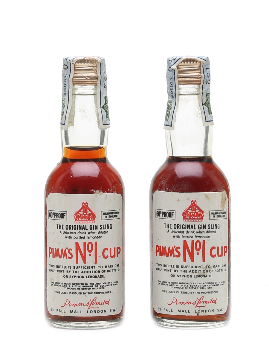 Pimm's No.1 Cup Botlted 1970s 2 x 5cl