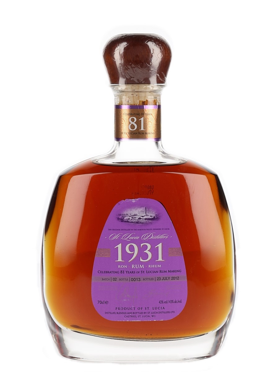 St Lucia 1931 Rum 81st Anniversary 70cl / 43%