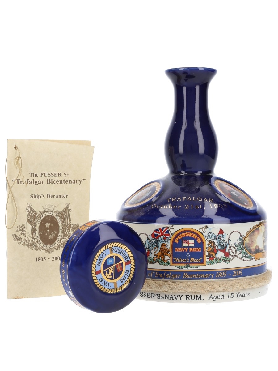 Pusser's 15 Year Old Navy Rum Ship's Decanter Battle of Trafalgar Bicentenary 1805-2005 100cl / 47.75%