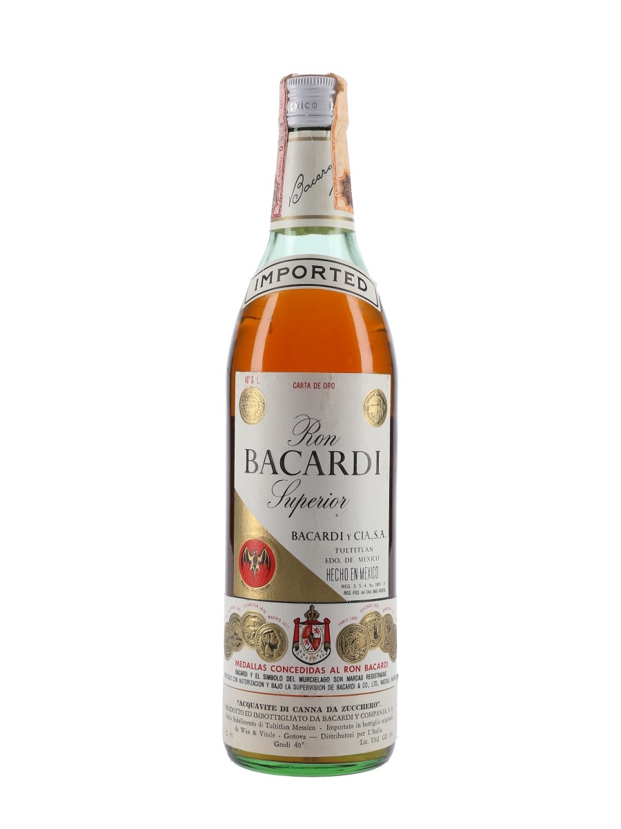 Bacardi Carta De Oro Bottled 1960s - Wax & Vitale 75cl / 40%