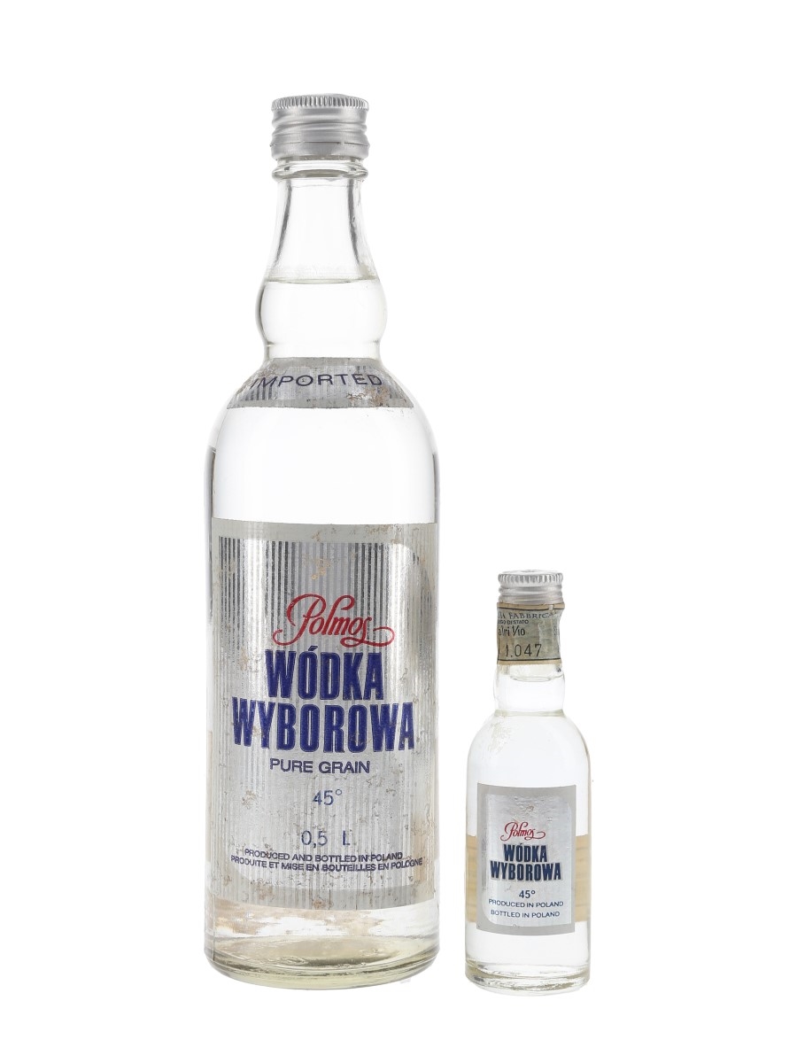 Polmos Wodka Wyborowa Bottled 1970s-1980s 5cl & 50cl / 45%