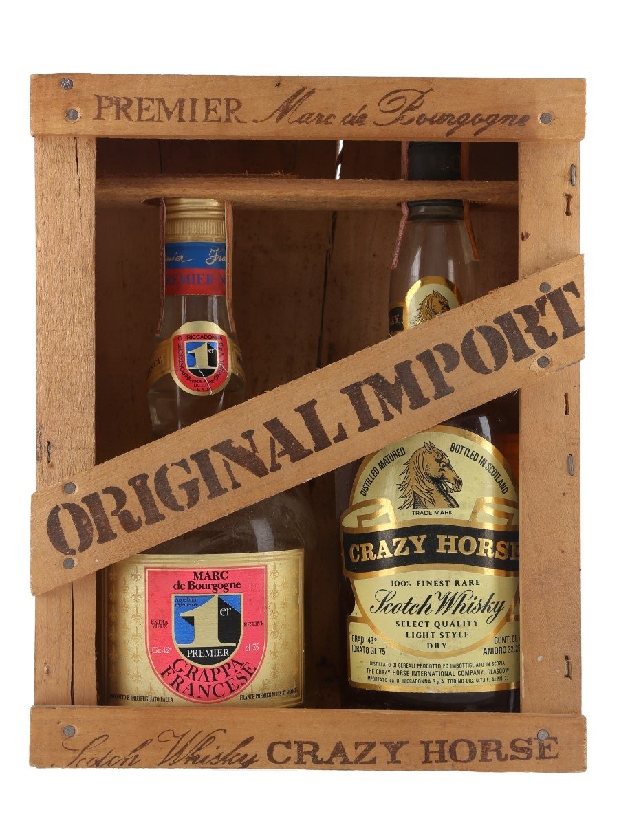 Crazy Horse Finest Rare & Premier Marc de Bourgogne Bottled 1970s 2 x 75cl