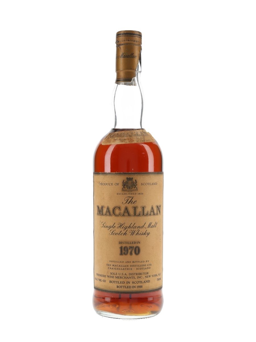 Macallan 1970 18 Year Old Bottled 1988 - Premiere Wine Merchants Import 75cl / 43%