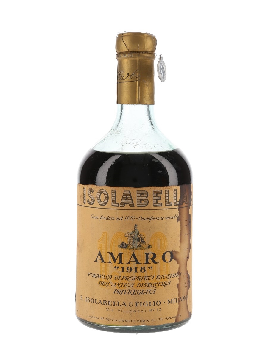 Isolabella Amaro 1918 Bottled 1947-1949 75cl / 35%