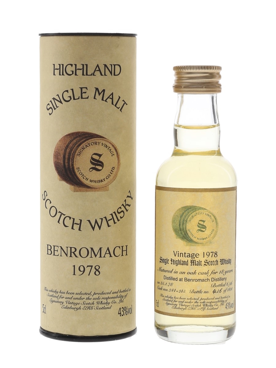 Benromach 1978 18 Year Old Bottled 1996 - Signatory Vintage 5cl / 43%
