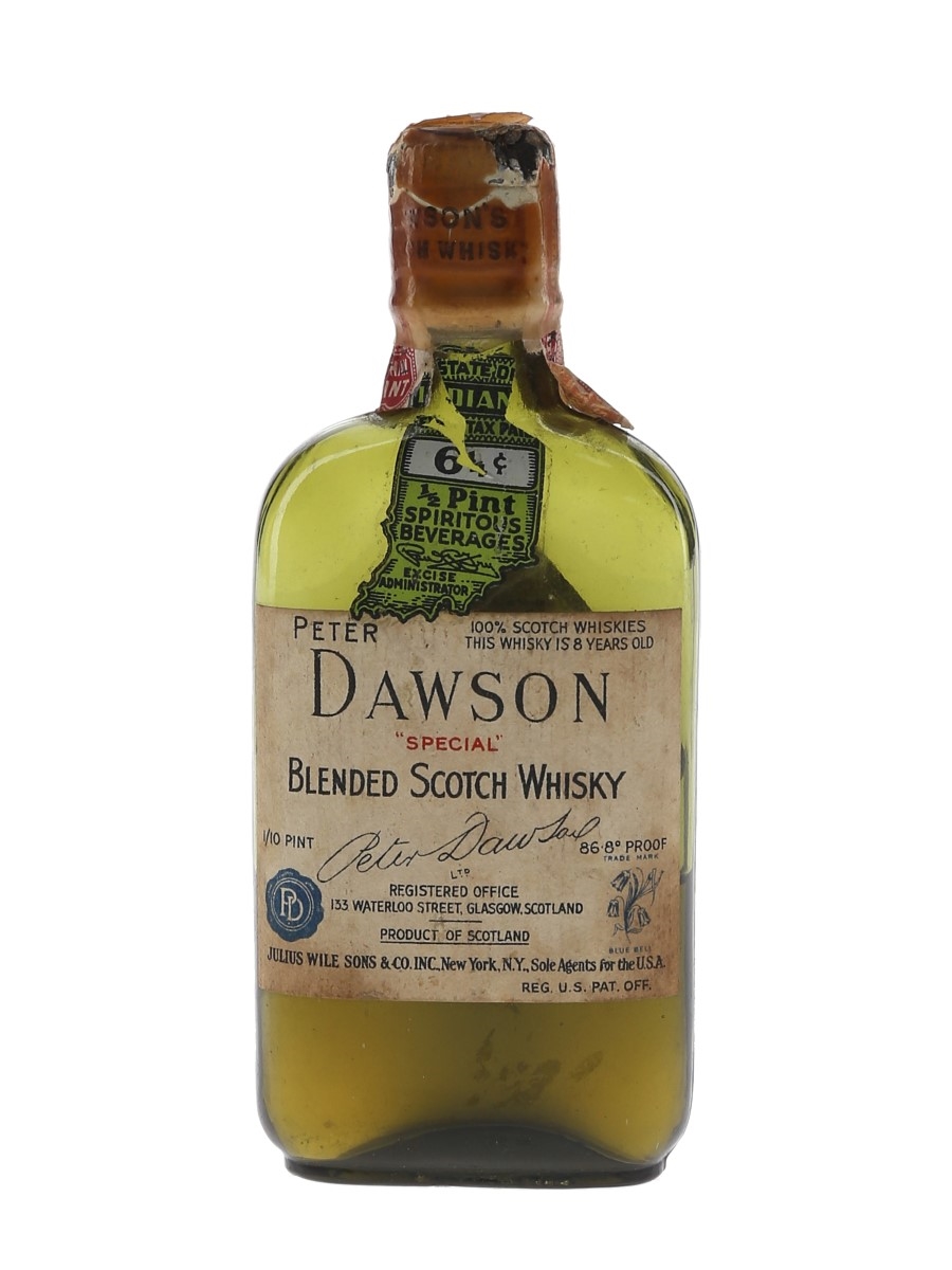 Peter Dawson Special 8 Year Old Bottled 1930s-1940s - Julius Wile 4.7cl / 43.4%