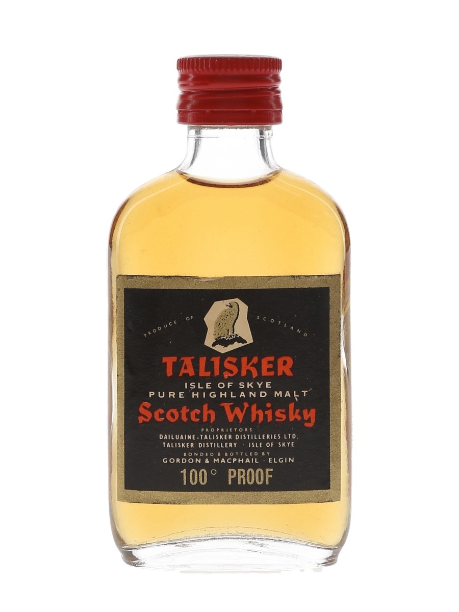 Talisker 100 Proof Black Label Gold Eagle Bottled 1970s - Gordon & MacPhail 5cl / 57%