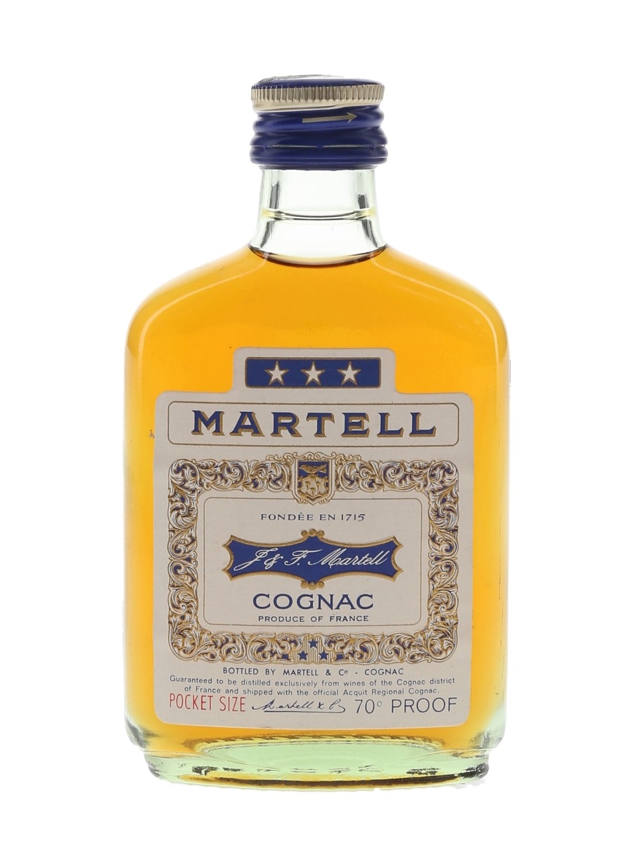 Martell 3 Star Pocket Size Bottled 1970s 10cl / 40%